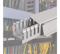 Cache Cable Goulotte de câble carrée en PVC Gris avec Fente Ouverte, Chemin de roulement de 25 à 50 et 100 mm de Largeur câble fixés à vis(14 PCS,W 100 MM H 50 MM)