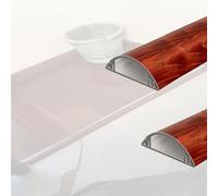 Cache Cable Kit de goulottes de câbles à Grain de Bois pour Mur 1 2 pièces, Profil incurvé Chemin roulement Auto-adhésif pour Centre Commercial(2 PCS,W 40 MM L 120 MM H 12 MM)