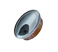 Cache-câble pour table de bureau, design pratique, matériau en alliage de zinc, 80 mm de diamètre (argent 80 mm)