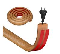 Cache Cable Sol Bois, 3 m x 25 mm Passage de Cable au Sol adhésive, Petit Canal de Câble Flexible, Protection Fil électrique PVC Goulotte Passe Cable Sol pour Bureau Maison entrepôt Concert