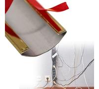 Cache-câbles auto-adhésifs dorés - Kit de gestion et de protection pour cordon de sol - 130 cm - Sans mastication - Pour animaux domestiques - Pour cacher les fils - 4 cm