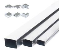 Cache-câbles mural, Goulottes de câbles en alliage d'aluminium for sol et mur, kit gestion des, lot 7, plusieurs tailles(50x25mm)