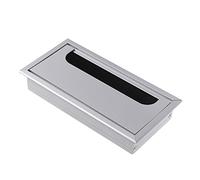 Cache-câbles pour bureau, Couvercle de trou de câble de bureau en alliage d'aluminium, avec œillet de brosse, noir argent 80x(110-270) mm(Silver,80x190mm)