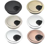 Cache-câbles pour bureau, Passe-câbles de bureau en alliage zinc multicolore, lot 5, for la maison ou le(Bright Light,80mm)