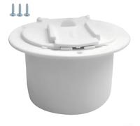 Cache-câbles pour camping-car - 112 x 67 x 80 mm - Trappe ronde en plastique pour remorques et bateaux - Couvercle de protection pour l'organisation du cordon d'alimentation - Noir ou blanc (blanc)