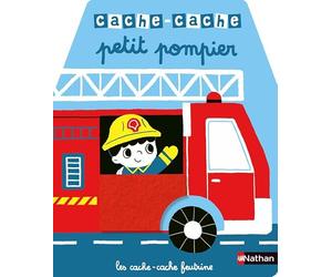 Cache-cache petit pompier - Livre matière - éveil Dès 6 mois
