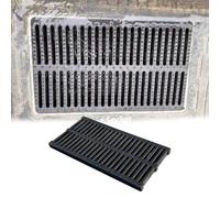 Cache-canalisations d'extérieur - Cache-canal rectangulaire noir pour allée, trottoir et jardin - Système de tranchée de drainage tempête (50 x 30 x 2 cm)