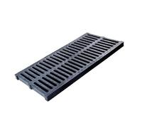 Cache-canalisations d'extérieur - Grille en plastique noir robuste pour cour, jardin et allée - Grand couvercle de canal de drainage 500 x 250 x 30 mm