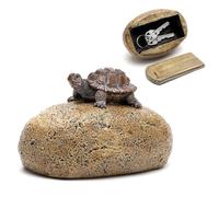Cache xtérieur, cachette de n pierre avec compartiment secret, fausse pierre au toucher et ressemble à une vraie pierre, coffre-fort à clés extérieur (tortue)