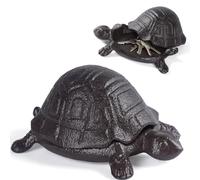 Cache xtérieur en fonte en forme de tortue pour décoration de jardin, porte-clés dissimulé pour clés, bijoux et bibelots, boîte de rangement cachée pour clous d'oreilles, trombones