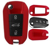 Cache-clefs de Voiture Coque Rigide Rabat Pliable clés Peugeot 208 301 308 408 508 3008 2008 5008 Rouge métallique