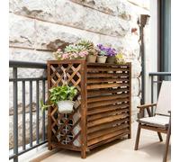 Cache Clim Bois Cache Climatiseur Extérieur Bois Massif Pour Jardin Cache Pompe a Chaleur Extérieur Résistance Aux Intempéries Housse Climatiseur Décoratif Clôture Privée Pour Balcon(86x35x80cm)