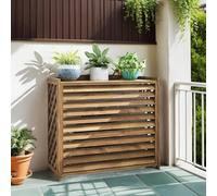 Cache Clim Extérieur Bois Massif Support De Climatiseur En Bois Cache Climatiseur Extérieur Marron Cache Pompe a Chaleur Extérieur Décoratif Clôture Privée Pour Cacher La Climatisatio(86x35x80cm)
