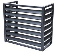 Cache-clim extérieur sans couverture, ventilation maximale, en aluminium solide et résistant au vent, protège contre feuilles et animaux pour balcon et mur extérieur1.5CV(Noir,100×50×70cm)