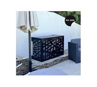 Cache climatisation - Amazonian - Aluminium - Noir RAL9005 - Taille médium - Moyen L 110 x H 80 x P 55 cm