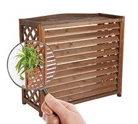 Cache Climatiseur en Bois Massif, Étagère De Support De Fleur De Couverture De Climatiseur, Enceinte Autoportante pour Poubelle, Pompe À Chaleur, Confidentialité/Masquer (Size : 110x50x85cm)