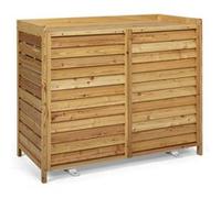 IDMarket - Cache climatiseur en bois naturel protection unité extérieur 95 x 50 x 80 cm