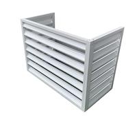 Cache Climatiseur Exterieur Aluminium Blanc/gris/Marron Support Climatiseur Exterieur Protege Support,Clôture Décoratif,Résistant Aux Intempéries (Color : White, Size : 110 * 60 * 80cm)