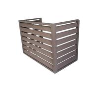 Cache Climatiseur Exterieur Aluminium Blanc/gris/Marron Support Climatiseur Exterieur Protege Support,Clôture Décoratif,Résistant Aux Intempéries (Color : Brown, Size : 110 * 60 * 80cm)