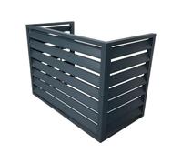 Cache Climatiseur Exterieur Aluminium Blanc/gris/Marron Support Climatiseur Exterieur Protege Support,Clôture Décoratif,Résistant Aux Intempéries (Color : Grey, Size : 110 * 60 * 80cm)