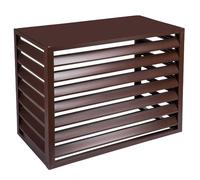 Cache Climatiseur Exterieur Aluminium,Cache Clim,Cache Pompe A Chaleur Extérieur,Protection De Unité Extérieur Pour Pompe À Chaleur,Métal Cache Radiateur Cover,Gris Et Marron Blanc ( Color : Brown , S
