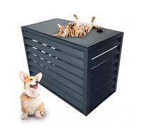 Cache Climatiseur Exterieur Aluminium, Cache Clim pour L'extérieur, Antivol, Réduction du Bruit, Tenir à L'écart Des Animaux Domestiques(Grey,100cm)