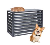 Cache Climatiseur Exterieur Aluminium, Cache Pompe a Chaleur Extérieur, Antivol, Réduction du Bruit, Pour un Jardin Bien Rangé(Grey,100cm)