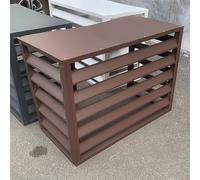 Cache Climatiseur Exterieur Aluminium, Caché Résistant Aux Intempéries Clôture D'intimité, Grille De Protection, Couvercle De Poubelle Autoportante(Brown,110x60x80cm)