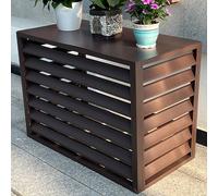 Cache climatiseur exterieur aluminium ,caisson anti bruit pompe à chaleur ,cache clim ,Étanche À La Poussière Et À L'eau ,Convient pour l'unité extérieure du climatiseur ( Color : Brown flat roof , Si