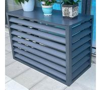 Cache climatiseur exterieur aluminium,caisson anti bruit pompe à chaleur,cache clim,Étanche À La Poussière Et À L'eau,Convient pour l'unité extérieure du climatiseur (Color : Gray flat roof, Siz