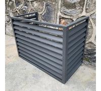 Cache Climatiseur Exterieur Aluminium, Caisson Anti Bruit Pompe à Chaleur, Support de Climatiseur à Persiennes, étanche à La Poussière Et à L'eau, Convient pour L'unité Extérieure du Climatiseur (Col