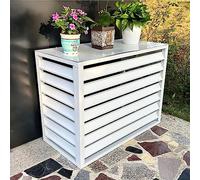 Cache Climatiseur Exterieur Aluminium,Clôture De Confidentialité pour Écran De Climatiseur Extérieur,Protection De Unité Extérieur pour Pompe À Chaleur,Cache pour Climatiseur,Blanc (Size : 110X60X80C