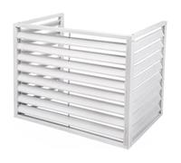 Cache Climatiseur Exterieur Aluminium, Couverture De Climatiseur Extérieur, Écran De Clôture For Climatiseur, Protection De Unité Extérieur Pour Pompe À Chaleur (White, 3 Sides)