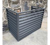 Cache Climatiseur Exterieur Aluminium, Couverture de Pompe à Chaleur, Support de Climatiseur à Persiennes, Clôture de Confidentialité for Climatiseur (Color : Gris, Size : 110 * 60 * 80cm)