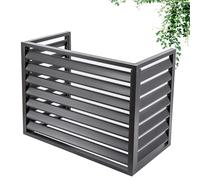 Cache Climatiseur Exterieur Aluminium，Écran de Climatiseur Amovible，caisson Anti Bruit Pompe À Chaleur，Cache Clim，Convient pour L'unité Extérieure du Climatiseur (Color : Grey, Size : 110X60X80CM)