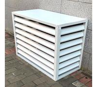 Cache Climatiseur Exterieur Aluminium Étanche À La Poussière Et À L'eau Facile À Nettoyer Réduction de Bruit, Convient pour la Protection Extérieure (Color : White, Size : B110*80 * 60cm)