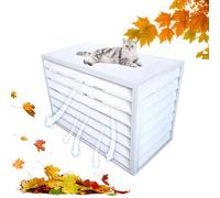 Cache Climatiseur Exterieur Aluminium, Housse Climatiseur Extérieur, Réduction du Bruit, Tenir à L'écart des Animaux et des Feuilles Mortes(White,1.5P)
