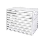 Cache climatiseur exterieur aluminium,Housse de climatiseur, Clôture de Confidentialité Extérieur, Écran De Clôture For Climatiseur, Protection De Unité Extérieur Pour Pompe À Chaleur (4 Sides)