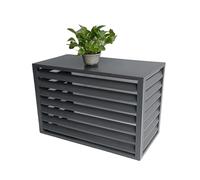 Cache Climatiseur Exterieur Aluminium, Panneaux de Clôture de Climatiseur, Ventilation, Étanche À La Pluie Et À L'eau(Grey,100 * 50 * 70cm)