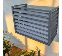 Cache Climatiseur Exterieur Aluminium Pompe A Chaleur Couverture De Protection Antipoussière Écran De Clôture For Climatiseur Support Grille Cache Radiateur(Gray,100 * 50 * 70cm/40 * 20 * 28in)