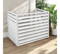 Cache Climatiseur Exterieur Aluminium Pompe A Chaleur Couverture De Protection Antipoussière Écran De Clôture For Climatiseur Support Grille Cache Radiateur(Blanc,100 * 50 * 70cm/40 * 20 * 28in)
