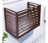 Cache Climatiseur Exterieur Aluminium Pompe A Chaleur Couverture De Protection Antipoussière Écran De Clôture For Climatiseur Support Grille Cache Radiateur(Brown,100 * 50 * 70cm/40 * 20 * 28in)