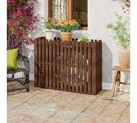 Cache Climatiseur Extérieur Au Sol，Couverture De Climatiseur Support De Fleurs Couvrant Une Clôture Avec Écran De Confidentialité Support De Climatiseur En Bois Extérieur En Bois (Color : D, Size :