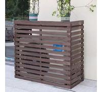 Cache Climatiseur Exterieur Bois Clôture de Climatisation Entièrement en Bois Massif Étanche À la Poussière Et À L'eau,Convient pour L'unité Extérieure du Climatiseur (Color : Carbonized color, Size