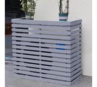 Cache Climatiseur Exterieur Bois Clôture de Climatisation Entièrement en Bois Massif Étanche À la Poussière Et À L'eau,Convient pour L'unité Extérieure du Climatiseur (Color : Starry sky gray, Size