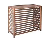 Cache Climatiseur Exterieur Bois, Couverture de Climatiseur À Persiennes Extérieures, Support de Fleurs pour Climatiseur en Bois Massif (Size : 33.4 * 13.7 * 29.5in)