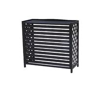 Cache Climatiseur Exterieur,Bois Massif Couverture De Climatiseur,Écran De Clôture De Climatiseur En Bois, Climatisation Extérieure Écran De Clôture De Confidentialité(Color:Nero,Size:82 * 35 * 70cm)