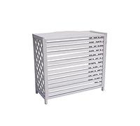 Cache Climatiseur Exterieur,Bois Massif Couverture De Climatiseur,Écran De Clôture De Climatiseur En Bois, Climatisation Extérieure Écran De Clôture De Confidentialité(Color:Wit,Size:98 * 40 * 89cm)