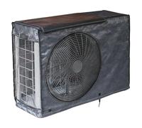 Cache Climatiseur Exterieur, Cache Clim en PEVA Résistante à la Neige et Au Soleil, Housse Climatiseur Mobile avec Maille Respirante et Fixation Par Boutons Pression(Black,86x33x56cm/34x13x22in)