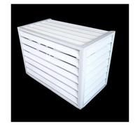 Cache Climatiseur Exterieur,Cache pour Climatiseur Clôture de confidentialité en aluminium, couvercle de protection de condenseur, couvercle de climatiseur de fenêtre extérieure(White,L100xW50xH70cm)